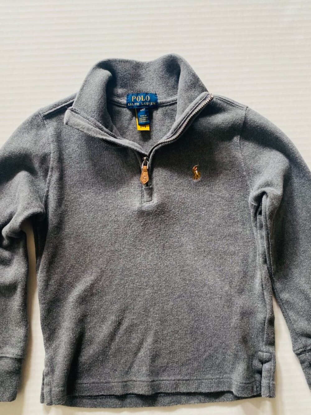 Polo Ralph Lauren Boys 4T Gray Quarter Zip Pullover EUC